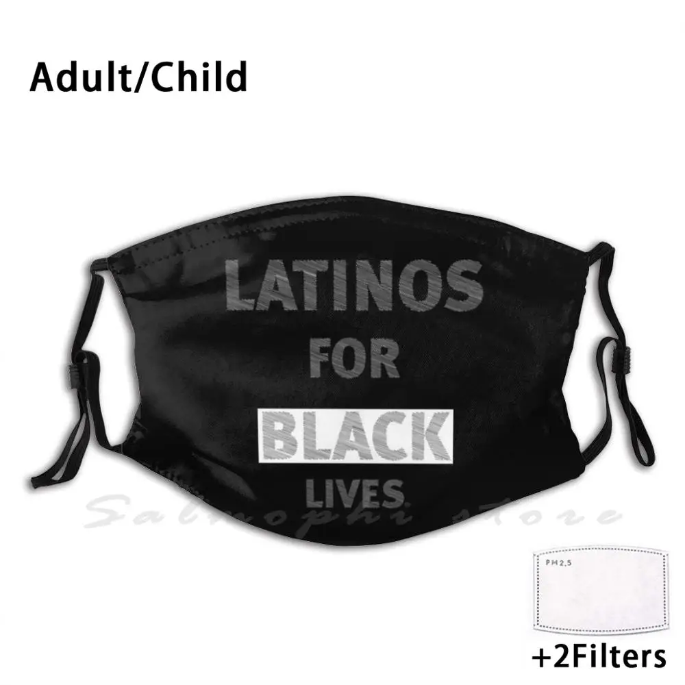 Latinos для Black Lives Футболка Маска печати моющийся фильтр Защита от пыли маска рта