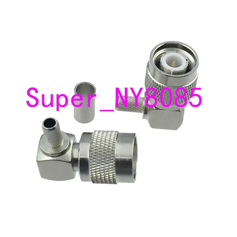 

Connector TNC male plug crimp RG58 RG142 LMR195 RG400 cable right angle