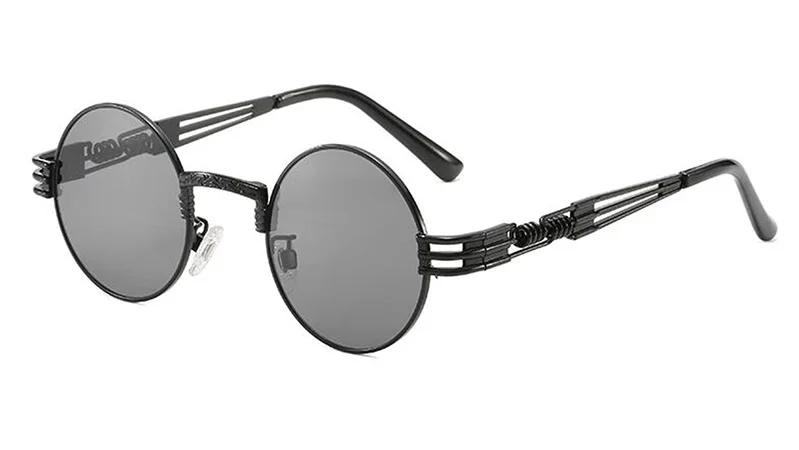 MAXJULI Steampunk Round Sunglasses for Men Women Alloy Eyeglasses Circle Shape Brand Designer Sun glasses Mirror UV_voghion.com