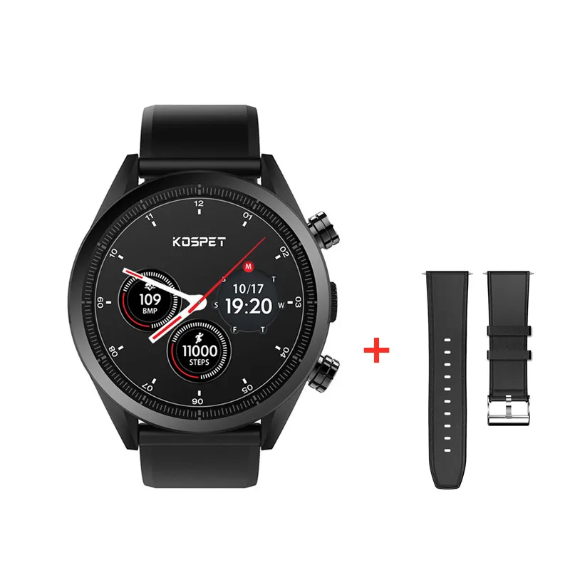 add black leather Kospet Hope Смарт-часы Android телефон 3 ГБ 3 ГБ 8МП камера Google play store gps карта Smartwatch водонепроницаемые мужские для Android ios - Цвет: add black leather