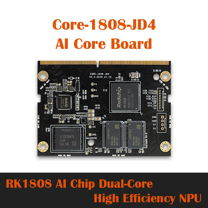 

Rockchip RK1808 AI Core Board Mainboard Chip Dual-Core Cortex-A35 Face Recognition Support TensorFlow/Caffe/ONNX/Darknet Coupled