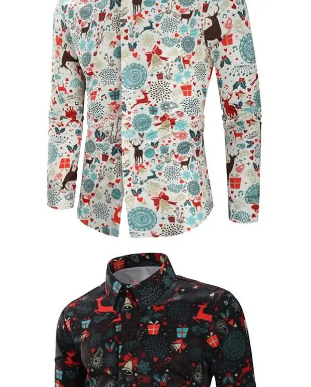 Новинка, S-XL, Мужская Рождественская блуза с длинным рукавом, Рождественская тема, рубашка на пуговицах, топ, блузка, Прямая поставка
