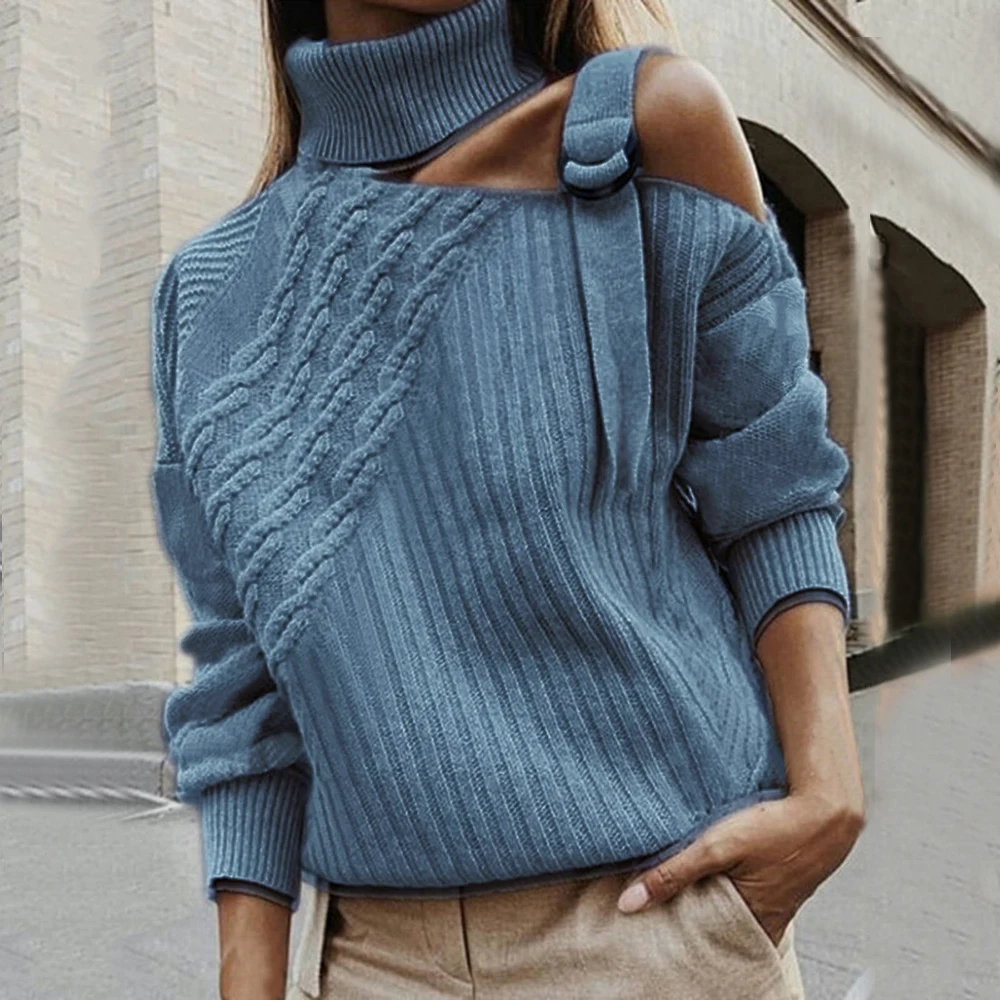 

Autumn Spring Sexy Off Shoulder Knitted Sweater Women Fashion Pullovers Tops Solid Jumper Knitwear Batwing Sleeve Pull Femme Top