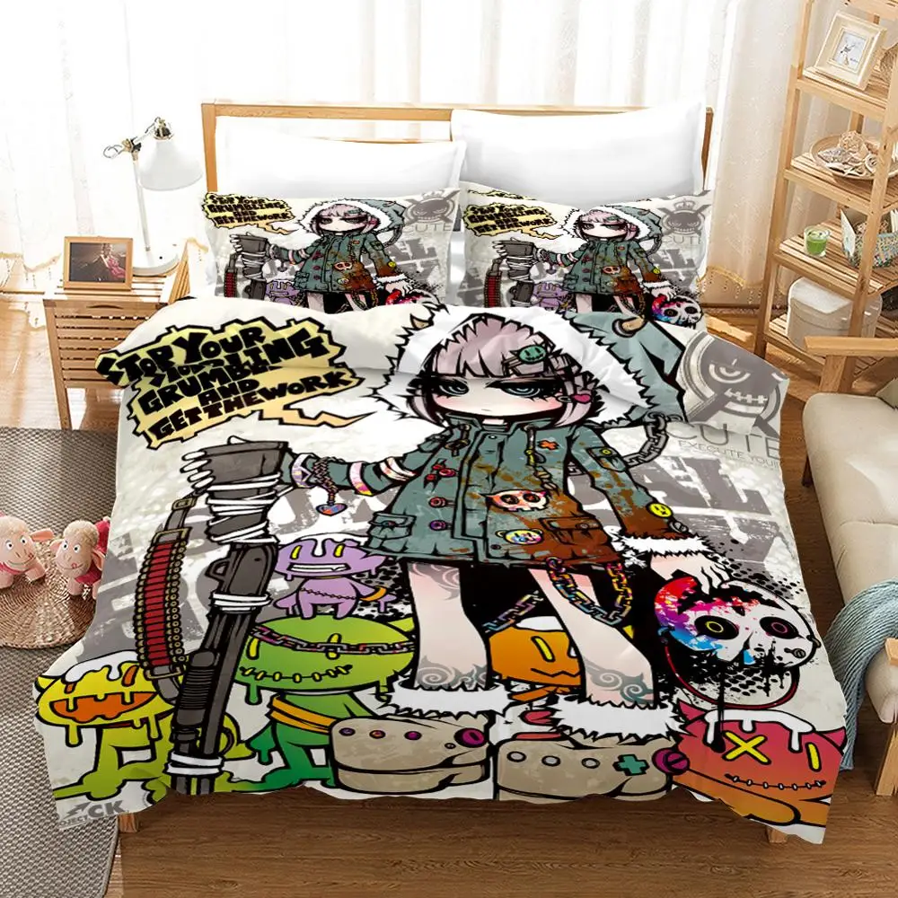 Bedding Set Catoon Cool Blood Weapon Girl Duvet cover Set Queen King Bed Set Duvet Cover Child Bedroom Comforter Bedding Sets