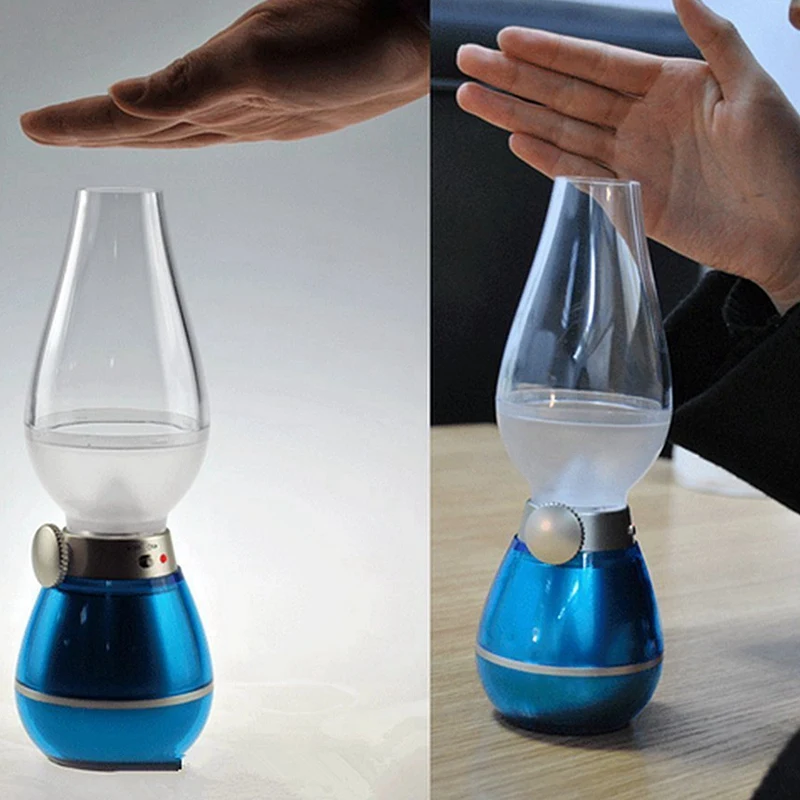  New Retro Style Led Kerosene Lamp Blowing Control Lamp Desk Lamp Dimmable Usb Rechargeable Night Li