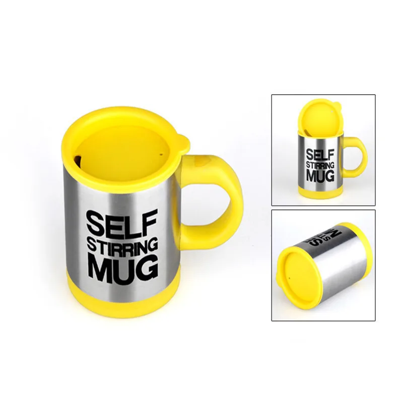 400ml Mugs Automatic Electric Lazy Self Stirring Mug Cup Milk Coffee Mixing Mug Smart Stainless Steel Juice Mix Cup Drinkware - Цвет: Yellow