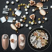 Четыре лилии, 3D Стразы, набор, разнообразные, сделай сам, драгоценные камни, очаровательный микс, дизайн ногтей, украшения, роза, ювелирное изделие, жемчуг, маникюр, дизайн, наклейки, советы