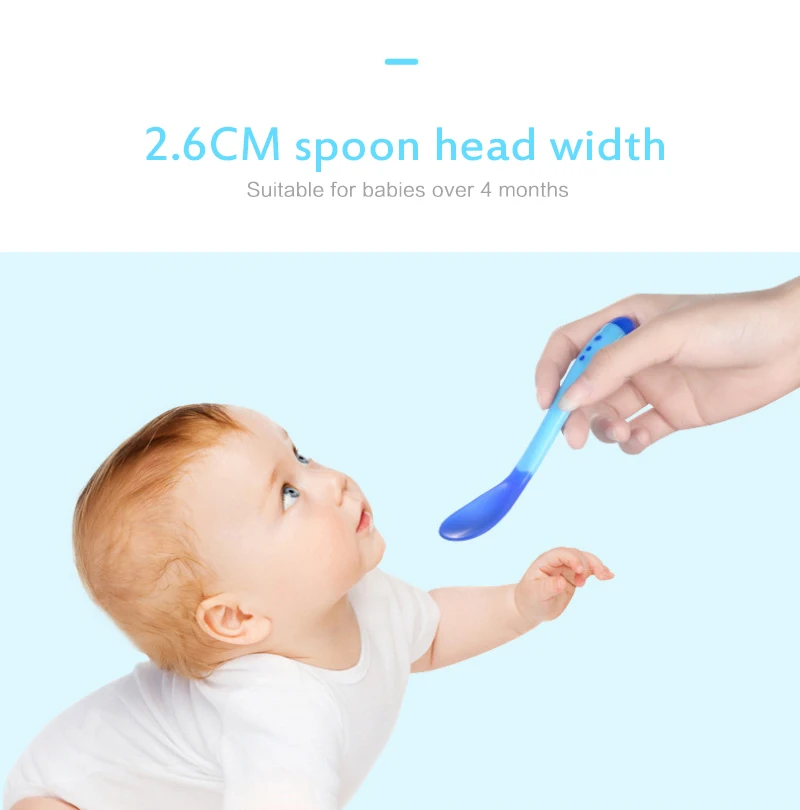Silicone Spoon 1 PC Temperature Sensing Spoon Kids Boys Girls Baby Silicone Spoon Fork Feeding Baby Spoons Toddler Flatware Dropshipping