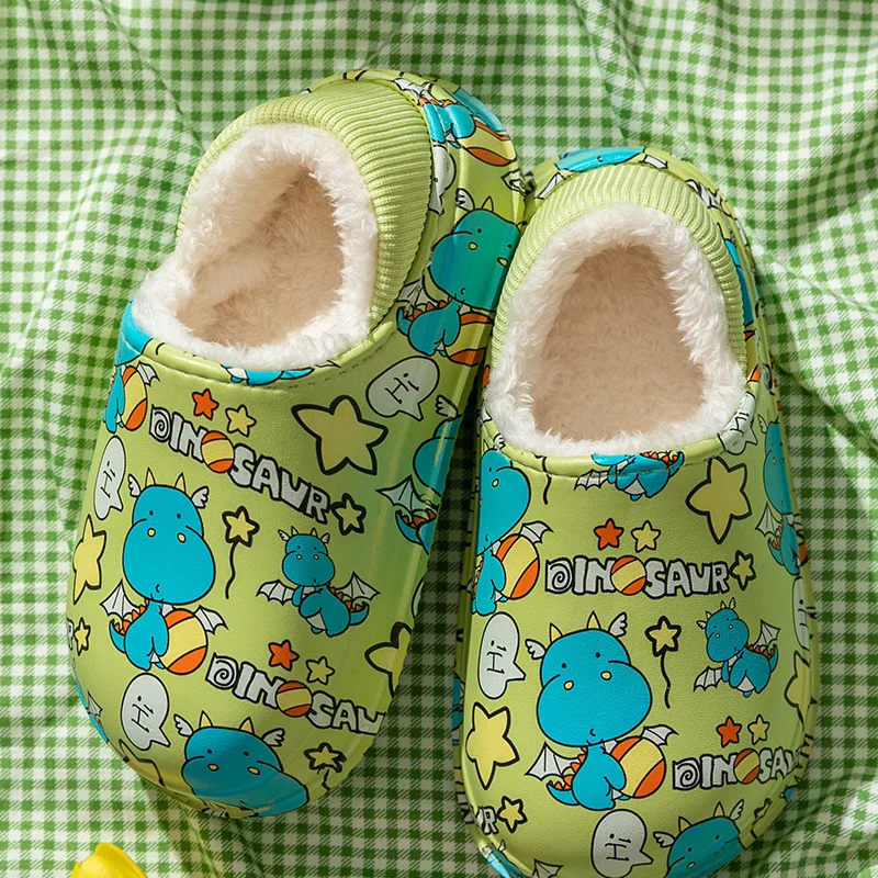 girl princess shoes Children's Cotton Slippers Autumn and Winter Bag with Boys Waterproof Cute Cartoon Plush Warm Home Slippers Toddler Girl Shoes comfortable sandals child Children's Shoes