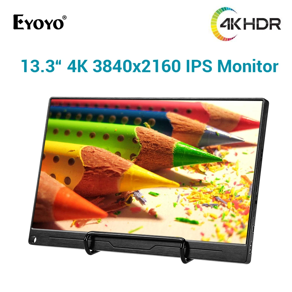 Eyoyo EM13Q Portable Monitor 13 3 4K UHD LCD USB Type C HDMI Gaming Monitor IPS 1