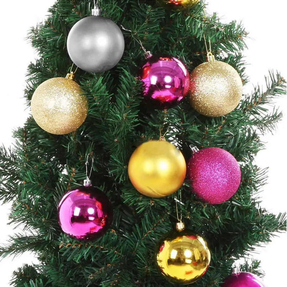 12PCS Glitter Christmas Baubles Xmas Tree Ornament Ball Christmas Decor 60 mm