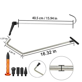 

FURUIX PDR TOOLS ROTATABLE PUSH ROD HOOKS PAINTLESS DENT REPAIR TOOL DENT PULLER CAR REMOVAL TOOLS TAP DOWN FOR HAIL DAMAGE