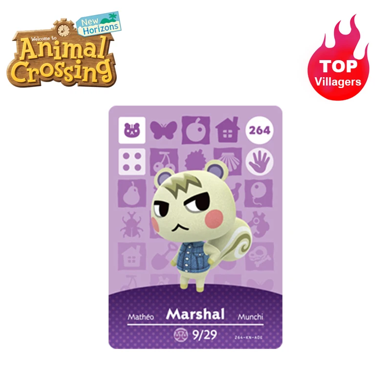 

264 Marshal Best Animal Crossing New Horizons Funniest Villagers Marshal Amiibo Card Animal Crossing Card Series 4 for NS Game