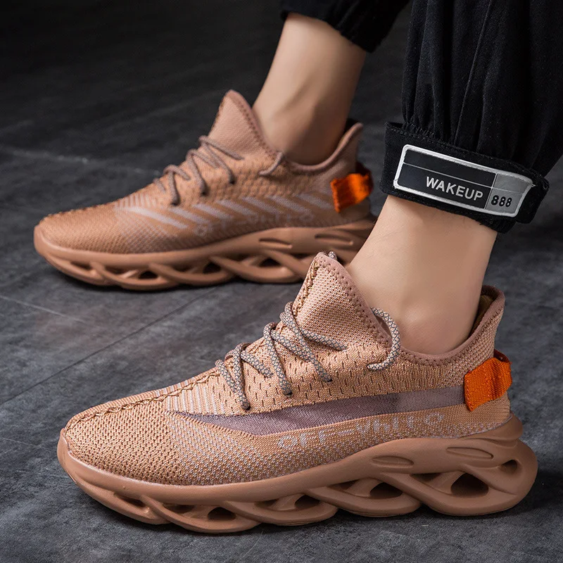 

2019 Summer Cool Linen Flower Color Bottom Shoes Men's Reflective Flat Knitted Shoe Uppers-Style Running Fashion Man Athletic Sh