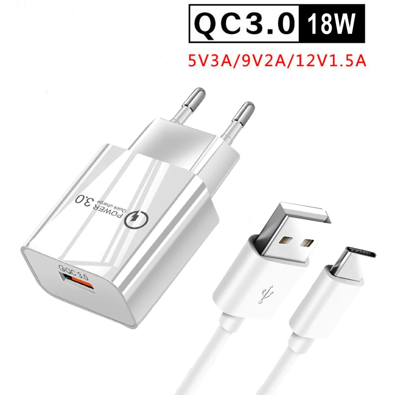 Зарядное устройство USB 18 Вт для Samsung M32 M12 M21 A22 A32 A52 A72 A12