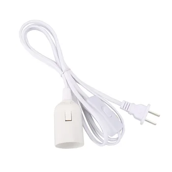 

6 FT Cord E26 E27 Light Bulbs Base Socket Power Outlet Adapter Switch US Plug