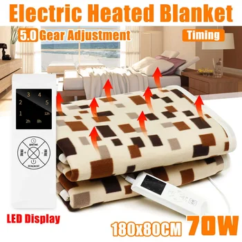 

180x80cm Electric Blanket Heater Adjustable Temperature Heated Carpet Thermostat Body Warmer Bed Mattress Electric Heated Carpet
