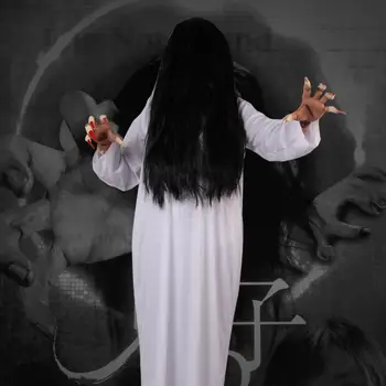 

Halloween Female Ghost Dress Up Haunted House Adult Scary Horror Ghost Halloween Costume Sadako Cosplay Halloween Party Props