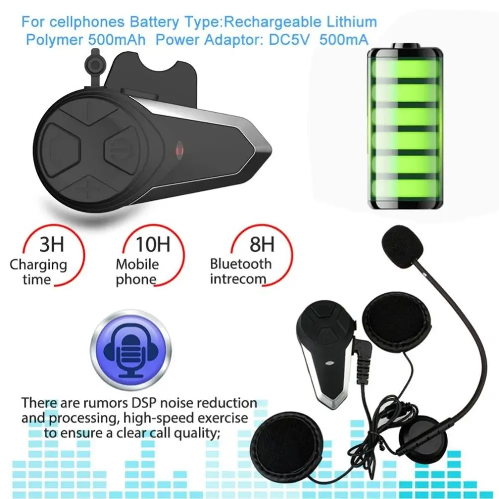 BT-S3 1000 м беспроводной портативный Мотор шлем FM Музыка Мини Bluetooth интерфон |