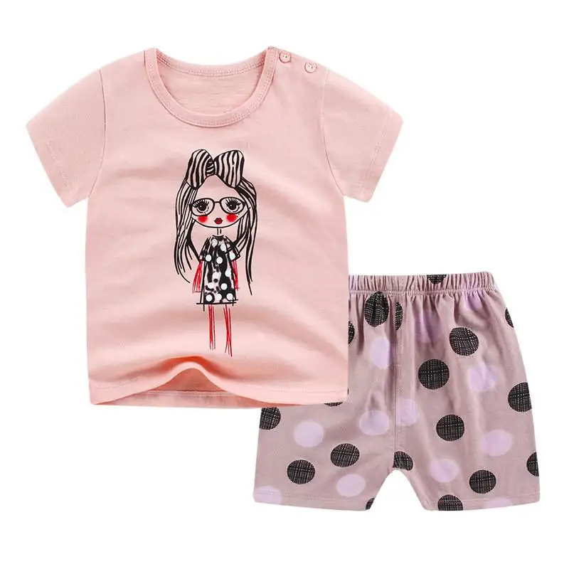 Baby Girl Summer Clothes Infant Girls Clothing Set Children Top+shorts Suit Kid Cotton Outfits Two Piece Sets Toddler Costume baby outfit matching set Baby Clothing Set