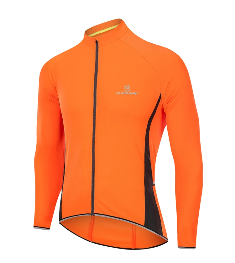 Queshark MTB светоотражающие с длинным рукавом велосипед рубашки куртка Майки для велоспорта для мужчин Велосипедный спорт спортивная одежда дышащий цикл горные костюмы