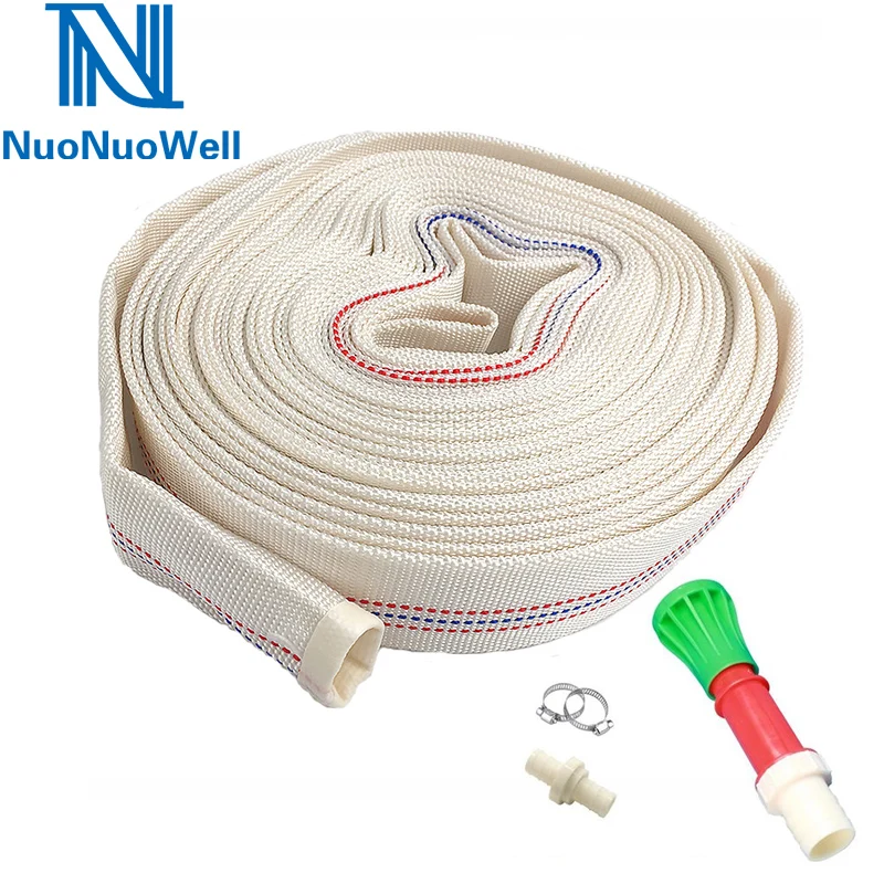 NuoNuoWell 1" 1.2'' 1.5'' 2'' Garden Canvas Hose Agricultural Heavy Duty Irrigation Drip Belt Vegetable Fruit Watering Fire Hose