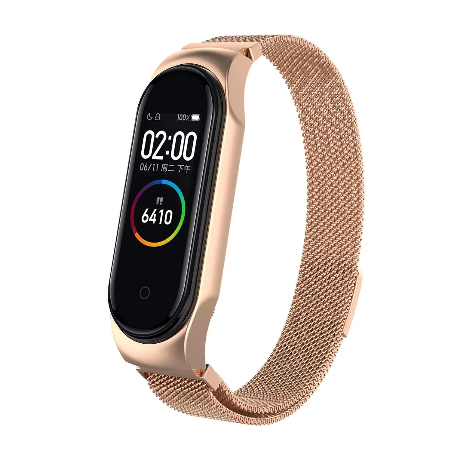Mi lanese из нержавеющей стали металлический сменный ремешок для часов Xiaomi mi 4 и 3 Smartwatch Браслет фитнес-часы ремешок - Цвет: Розовое золото