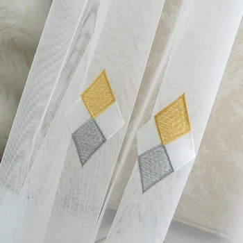 

Curtains Nordic Curtains for Living Room Curtains White Embroidered Window Screen White Yarn Bedroom Balcony Yarn Shading
