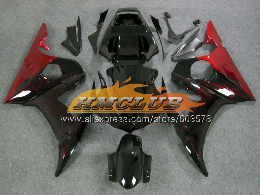 Корпус для YAMAHA YZF600 YZFR6S 2006 2007 2008 2009 Синий Пламя 126CL. 46 YZF-600 YZF R6 S R6S 06-09 YZF-R6S 06 07 08 09 обтекатели - Цвет: No. 23