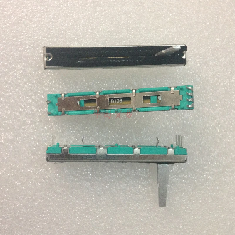 For pioneer AKAI Mixer B10K B103 Straight Slide Potentiometer Fader / Total Length 60mm Travel 45mm / Stereo Fader B10Kx2