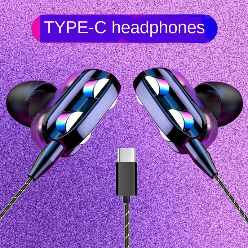 

Suitable for IPhone Xiaomi Samsung Huawei P40 Mobile Phone TYPE-C Dedicated Wired Headset In-ear 3.5mm Earbud with Microphone