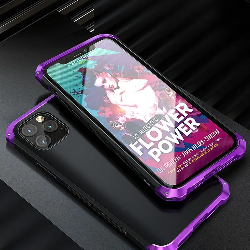 Ударопрочный матовый чехол для iphone 11 Pro MAX, металлический бампер, жесткий ТПУ защитный чехол для задней панели телефона для iphone 11 Pro, Роскошный чехол