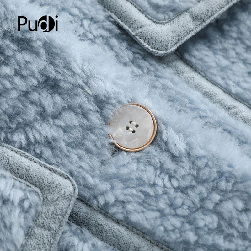 Pudi A19058 женская зимняя натуральная шерсть шуба короткая куртка пальто Дамская мода натуральная меховая шуба верхняя одежда