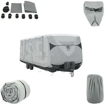

Extra Thick 4-Ply Rip-Stop 27'-30' Waterproof Class C RV Trailer Cover & 8pcs Straps US Stock