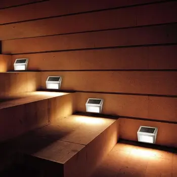 

Stainless Steel 6LED Solar Stair Lamp Garden Wall Light Street Security Lights Automatic Photosensitive or Switching Open