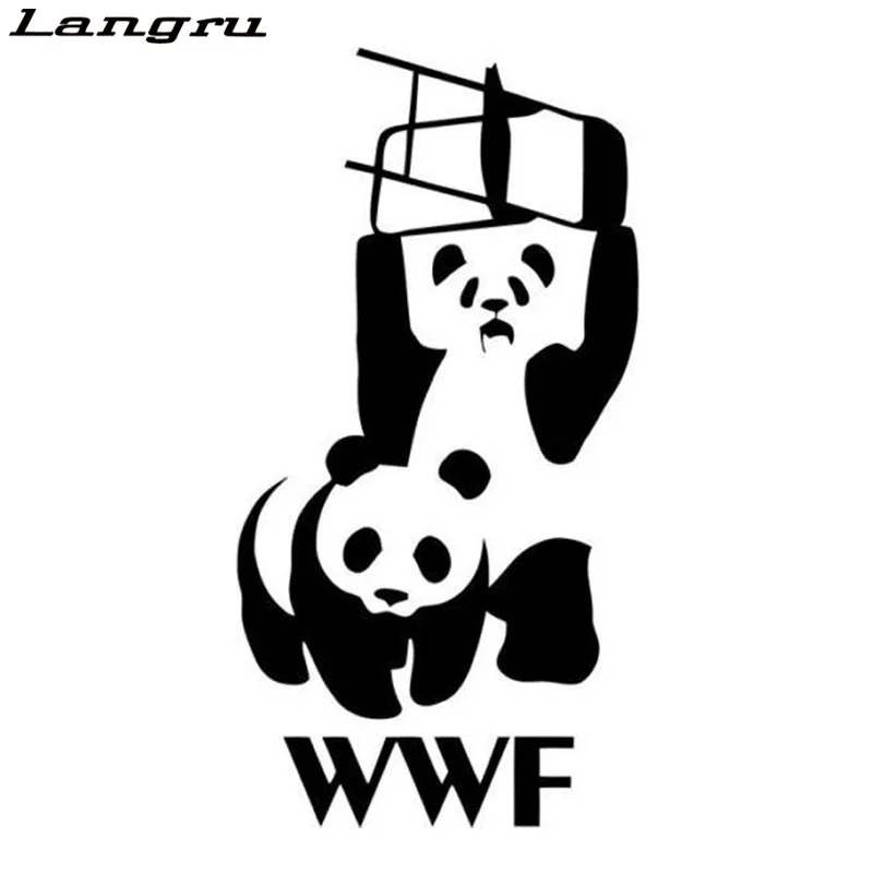 Langru 7.9CM*15.2CM Panda WWF Vinyl Car Decals Stickers Accessories Jdm | Автомобили и мотоциклы