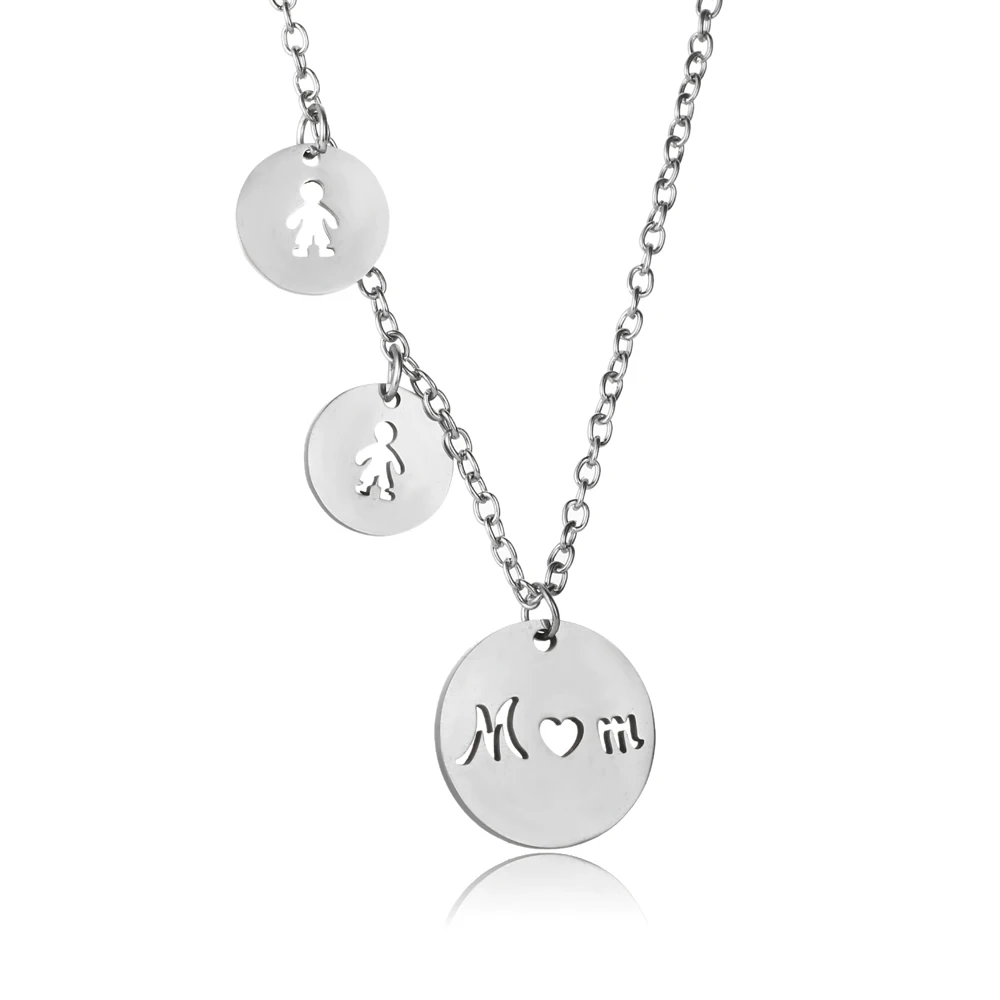 Round Hollow Heart Pendant Mum Mommy 