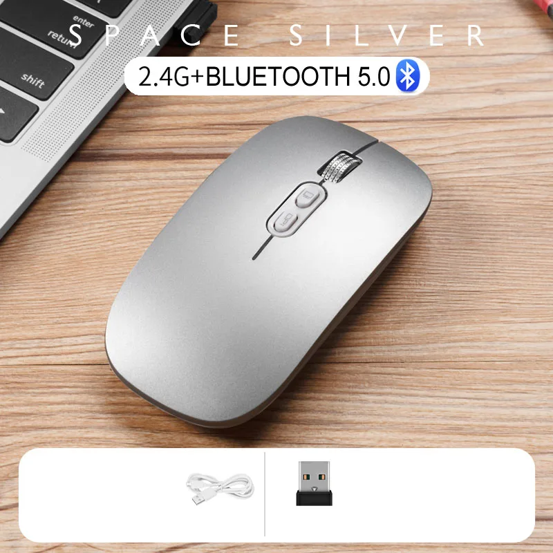 led gaming mouse Bluetooth Wireless Mouse Slim Dual Mode (Bluetooth 5.0 and 2.4G Wireless) Rechargeable Wireless Mouse with 3 Adjustable DPI pc gaming mouse Mice