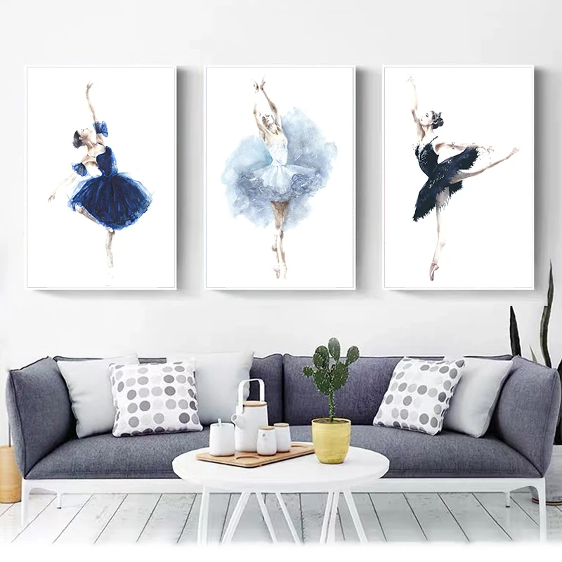 

Ballet Girl Canvas Poster Nordic Style Dancer Wall Art Print Painting Decorative Picture for Living Room Scandinavian Home Decor