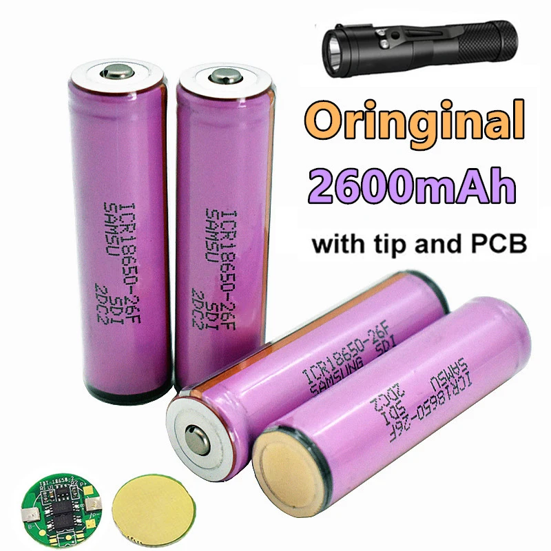 3 7 V/4 2 V 18650 2600mAh ICR18650-26F перезаряжаемая литиевая батарея для фонарика | Электроника