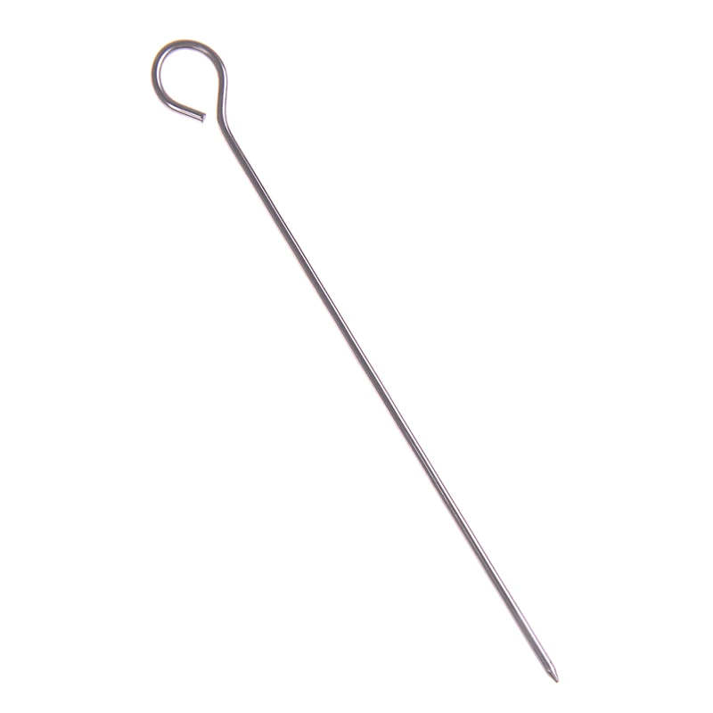 Barbecue Skewers 10pcs Outdoor Camping Picnic Meat Goose Round Roast Skewers Stick Stainless Steel BBQ Needle Barbeque Skewers Kitchen Utensils