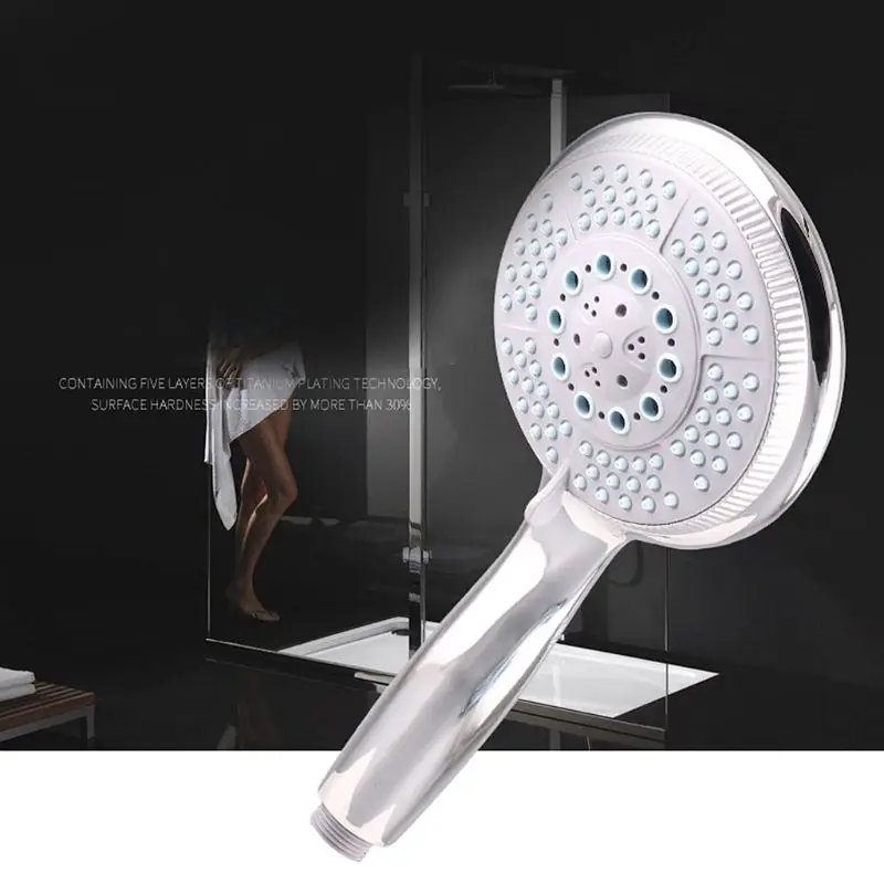 

Universal Shower Head 5 Mode Adjustable Water Flow Handset Replacement Faceplate Multifunctional