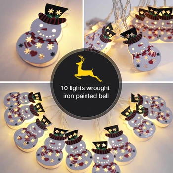 

Water-Proof Christmas LED Light String Energy-Saving Safe Bell Elk Candle String Light For Christmas Tree Decort New Year Gifts