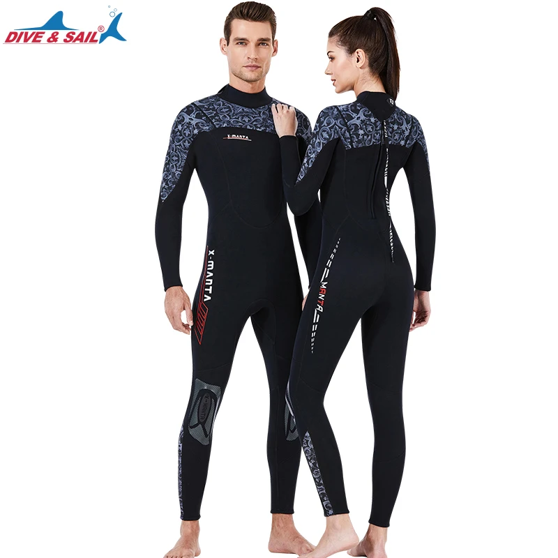 Trajes de buceo de neopreno para hombre y de baño de 3mm con cremallera en la espalda, de manga larga para deportes acuáticos|Bodis| - AliExpress