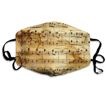 

Unisex Print Mouth Mask - Music Score and Musical Notes Polyester Anti-dust Mouth-Muffle - Fashion Washed Reusable Face Masks
