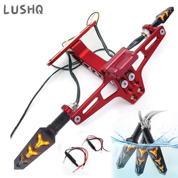 

Motorcycle License Plate Holder Number Tail Tidy With LED For YAMAHA RAPTOR 660 DRAG STAR 1100 XT1200Z SUPER TENERE TTR250