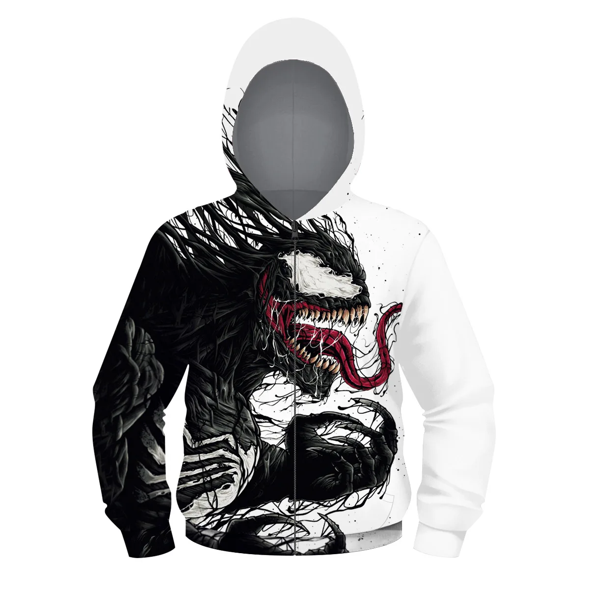 

2019 Hot Selling Spiderman Digital Printing Family Pack Zipper Hoodie Loose-Fit Hooded Baseball Uniform Parent-child Matching Ou