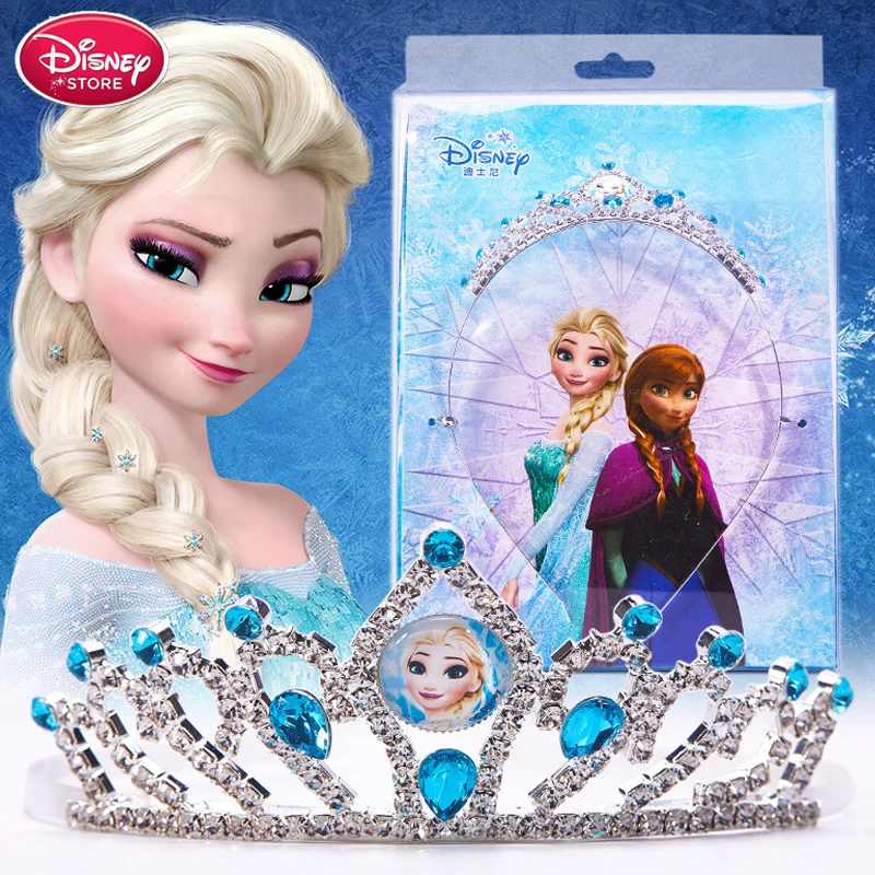 

Disney Princess Crown Elsa Anna Sofia Snow Whtie Tiara Heart Jewel Disney Frozen Elza Crown Set Girl Toys Kids Makeup Set