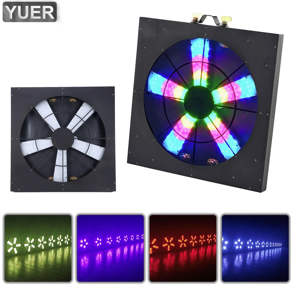 2021 NEW RGB 3IN1 LED Pixel Fan Spin Effect Stage Light DMX512 DJ Disco Bar Party Outdoor Indoor Music Sound Control Club Prom