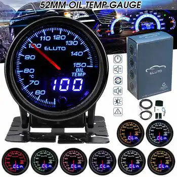 

Eluto Universal 2" 52mm Car Oil Temperature Gauge Meter 1/8 NPT Sensor Digital & Analog Double Display 10-color LED Tinted Face